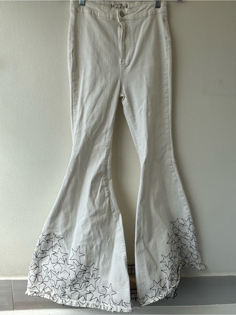 Free People white Star-Print Flare Pants